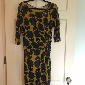Boden Dresses - Boden 12R Mustard and Blue Cocktail Dress Chic Boden Dresses - Boden 12R Mustard and Blue Cocktail Dress Chic